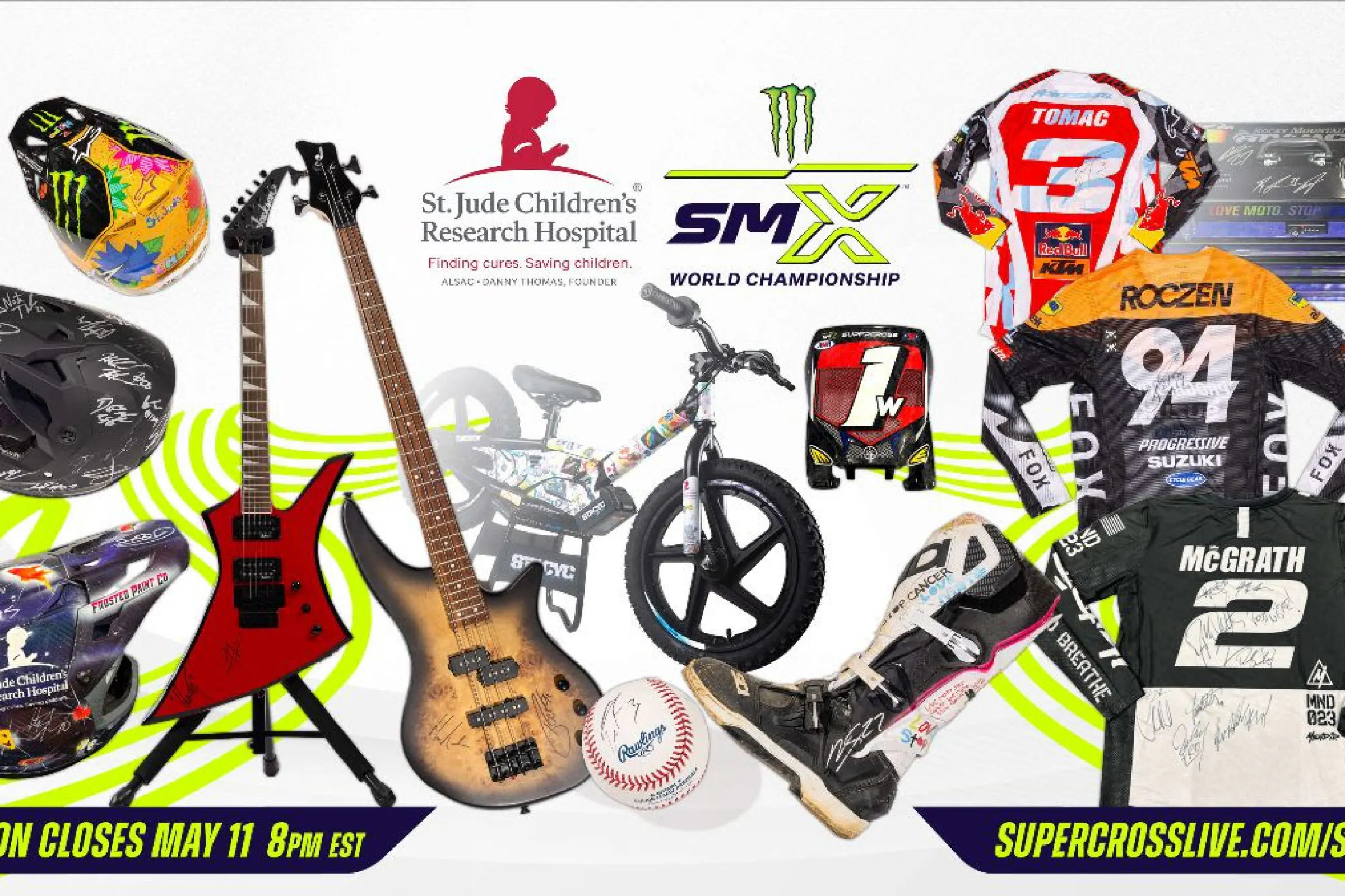 Race Worn Gear, Plastic, Jerseys: 2026 St. Jude Love Moto Stop Cancer Auction Now Live - Deegan, Tomac, Lawrence, Roczen, and Many More!