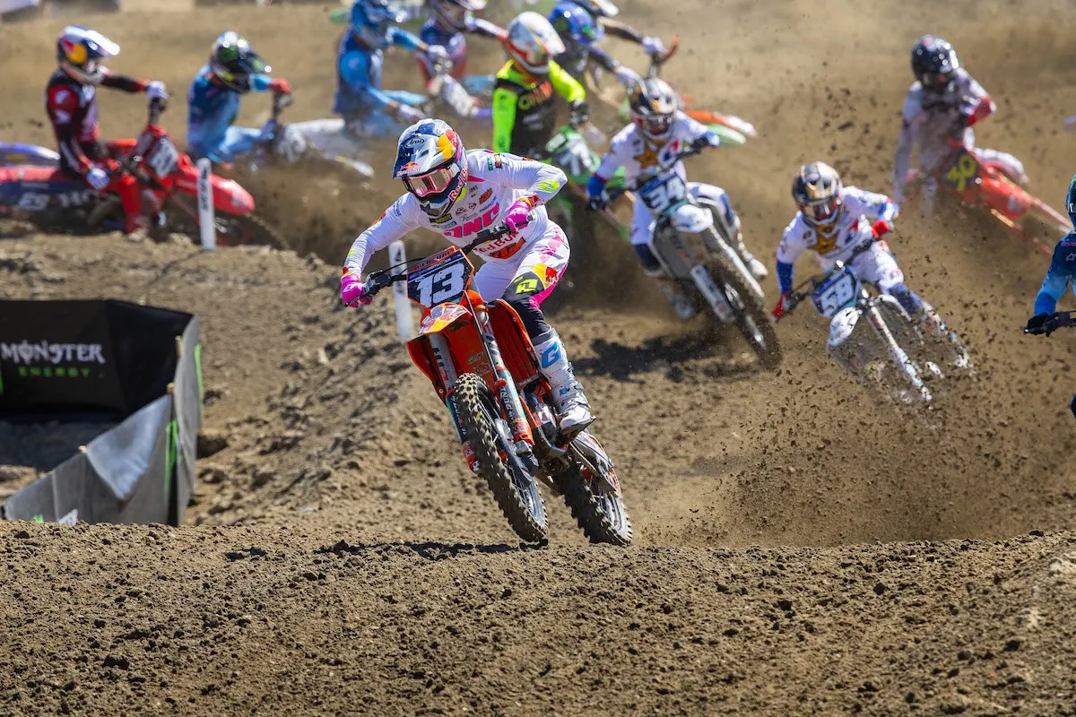Julien Beaumer leading moto two.