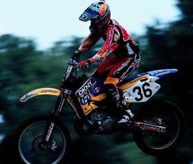 Jason has been getting it done for quite some time. Check him out here, back in 2001 and riding a chainsaw. I mean Husky. This team was a pretty cool gig and sported some big-name riders.