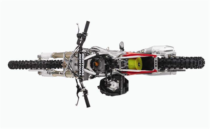 For ease of maintenance – a big priority this year – the gas tank detaches and flips over to allow access to the engine head without having to disconnect anything.