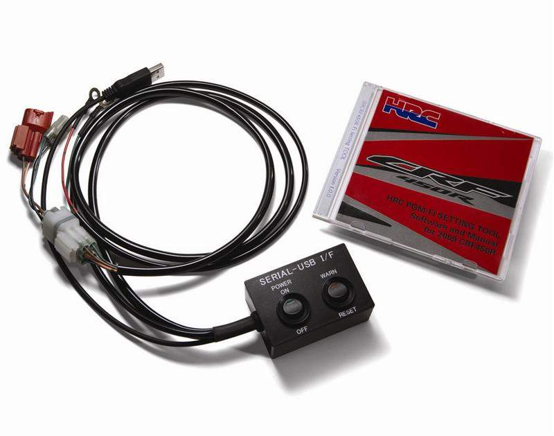 For an added $349, you can buy the HRC PGM-FI Setting Tool, which allows CRF450R owners to alter EFI fuel delivery as well as ignition timing over a wide range of settings.