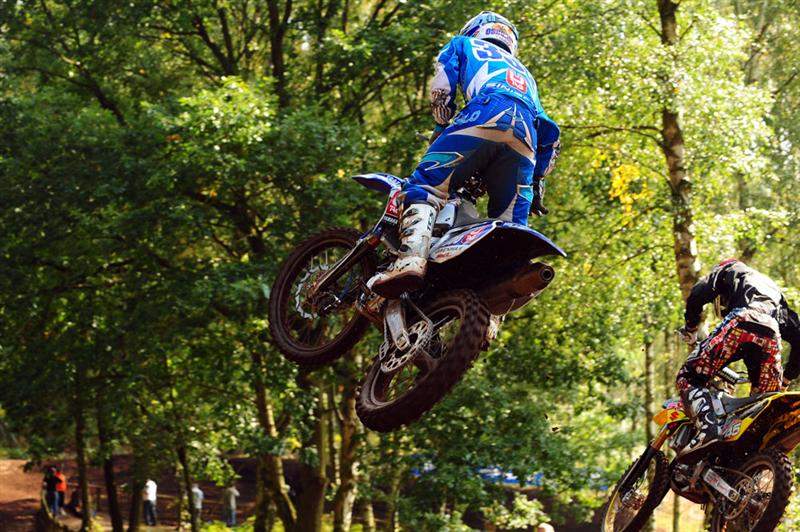 Zach Osborne battles it out for fourth in the first moto. 