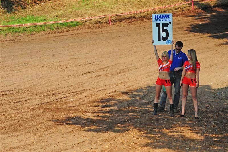 The Maxxis girls shared start-board duties, with one doing the 15-second bit, while the other held it up to show the 