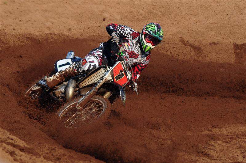 Billy Mac rode this 500cc two-stroke in the second moto and had to pull out when the motor mounts came loose.