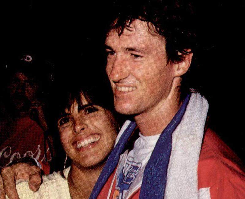 Me and Gina. This was right after I won the Anaheim SX in ’86, and I was still sweating from the excitement. My fiancee at the time, Gina looks really happy too and is the only one who truly knew how much preparation I put into it and how nervous I was to get back on track after a lousy season in '85.