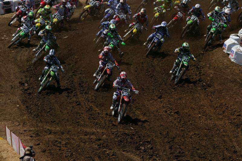 Honda prospect Josh Grant made his pro debut at the start of the 2004 AMA National Motocross Season. Relatively unknown, Grant promptly grabbed the holeshot in the first moto of the season and started checking out! A few laps later he stalled his bike and couldn't get it restarted, dropping out of a points-paying position. Want some amazing trivia? Grant holeshot the first 125/Lites moto at Hangtown in '05, '06 and '07 as well! 