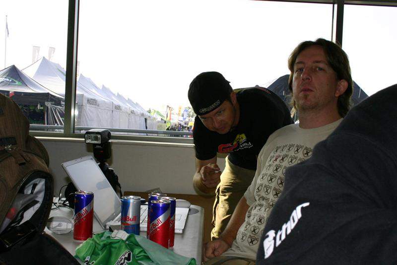 Jeff Kardas points out Steve Cox's Red Bull addiction