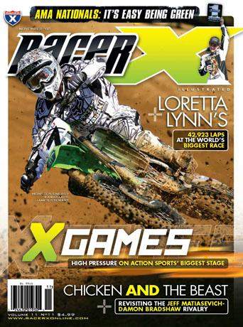 James Stewart is on the cover of the November 2008 Racer X