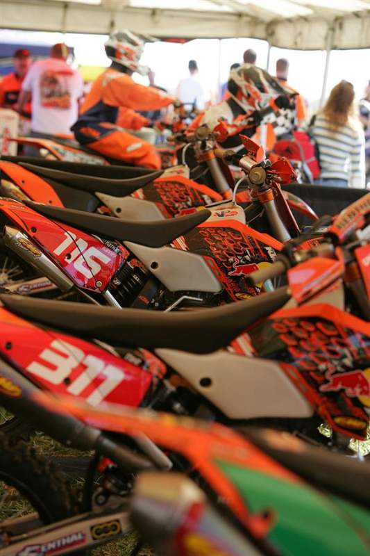 The Red Bull/KTM Team pits.