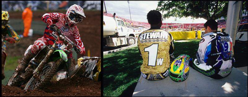 This has not been that good of a number for Team USA recently. Stewart did well with it as an amateur, but since turning pro it hasn’t been pretty. The first time he changed his old #259 to #1 was at the Dave Coombs Sr. East West Shootout and he suffered a horrendous endo. Three seasons after that, Ricky Carmichael was supposed to wear it at Matterly Basin, but got broke off at Glen Helen and handed it to James, who was beaten by Stefan Everts. He almost had the #1 curse lifted last weekend until that haybail jumped up and grabbed him. 