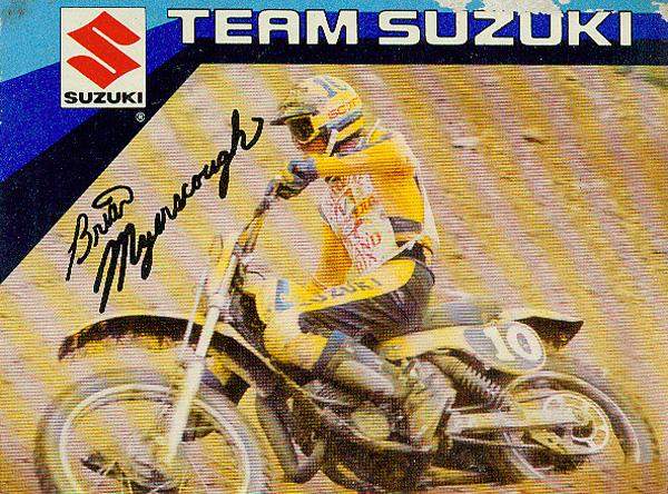 Brian Myerscough had a unique, smooth-as-silk style and was untouchable when he was on. Brian dropped out of motocross with a weird illness, but a couple years later in 1983 Honda gave him another shot. At the Unadilla 250cc USGP, Brian and I checked out in the first moto, and I won by a narrow margin. In the second moto, I grabbed the holeshot and figured that was that, but then defending world champ Danny LaPorte flew by me with Brian in tow. The overall was between me and Brian, and I couldn't catch him. At the halfway point he had gotten past LaPorte and had a huge lead. His raw speed was impressive, but it was a hot and humid day and Brian was starting to show fatigue. LaPorte retook the lead as Brian tried desperately to hold on. As I readied to pass Brian, he looked like one of those marathon runners who had gone too hard too early and had hit the wall, but it was one of the gutsiest performances I've ever seen in motocross, and it was a privilege to have raced with him.