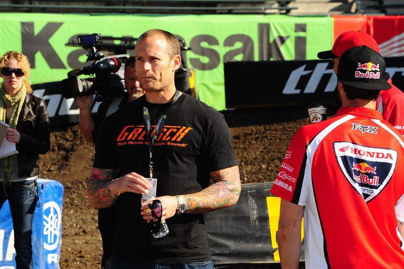 Pip Hancox (in the Gretsch shirt) is not only Kyle Cunningham's trainer, but the lead singer of influential Pscyhobilly band the 