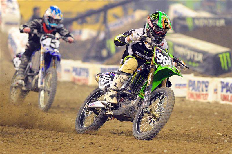 Austin Stroupe (981) passed Broc Tickle (43) early in the main for second, but couldn't close in on Pourcel.