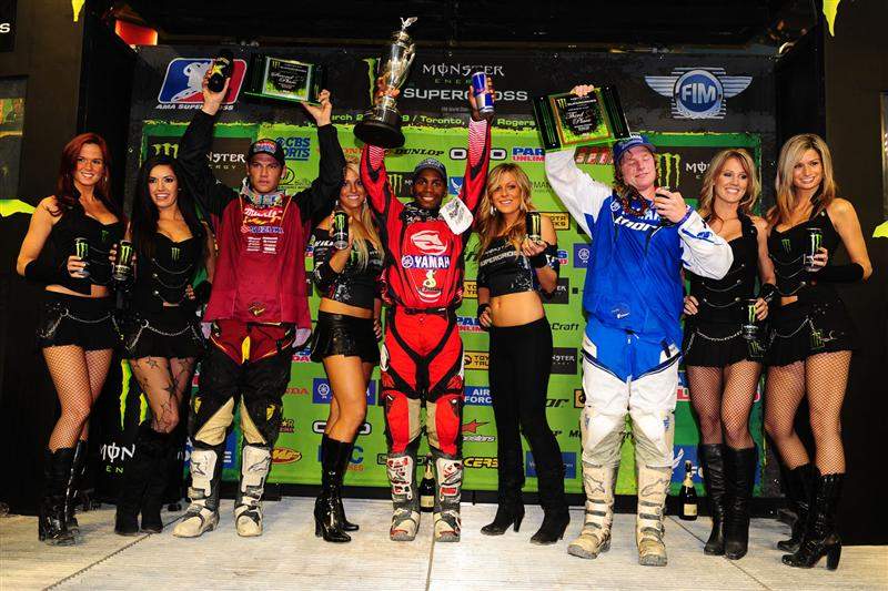 The 450cc podium with Stewart, Reed and Hill.
