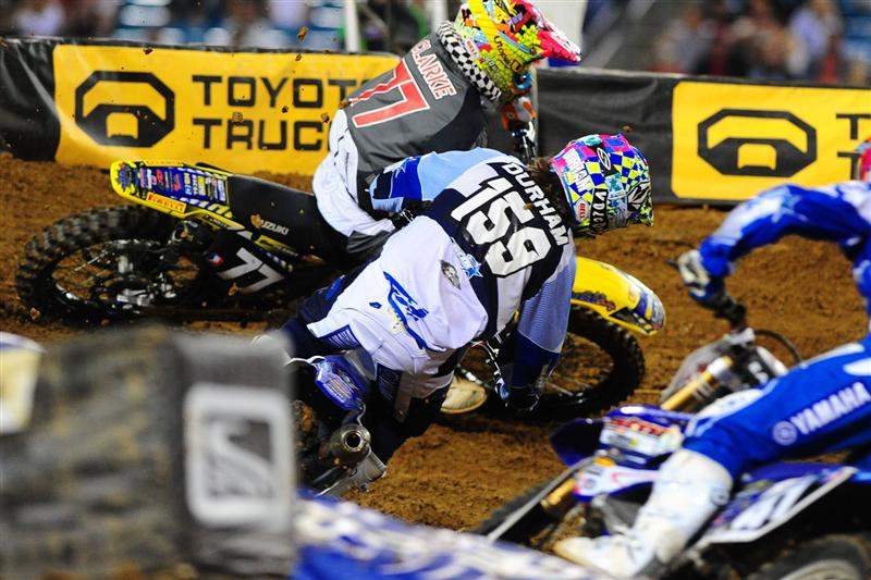 Darryn Durham (159) worked his way through traffic to finish fourth.