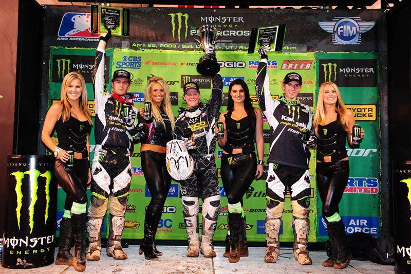 Canard, Weimer and Morais celebrate on the podium.