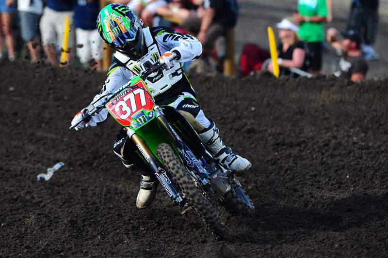 Christophe Pourcel won the first moto going away, but got stuck in a freak accident off the gate. His 1-6 score was good enough for second overall.