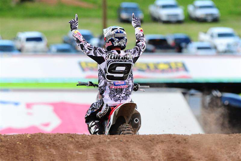 Tedesco celebrates his big win.