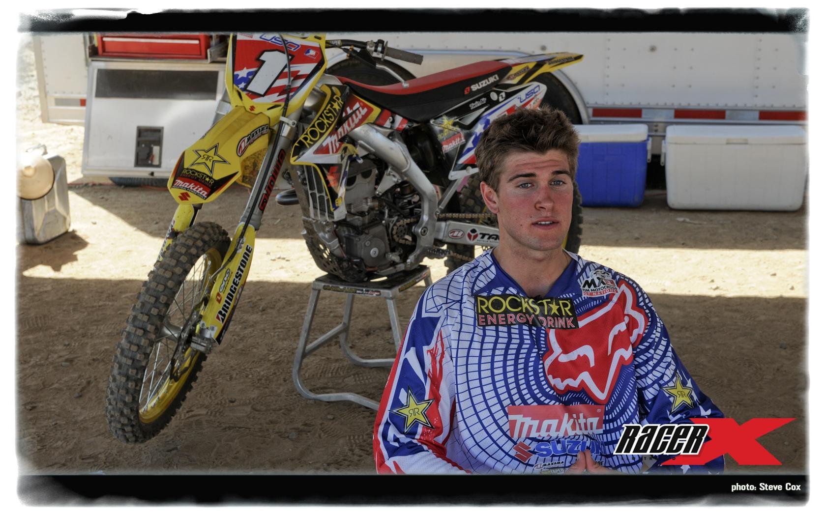 Dungey does some interviews after the riding was done.