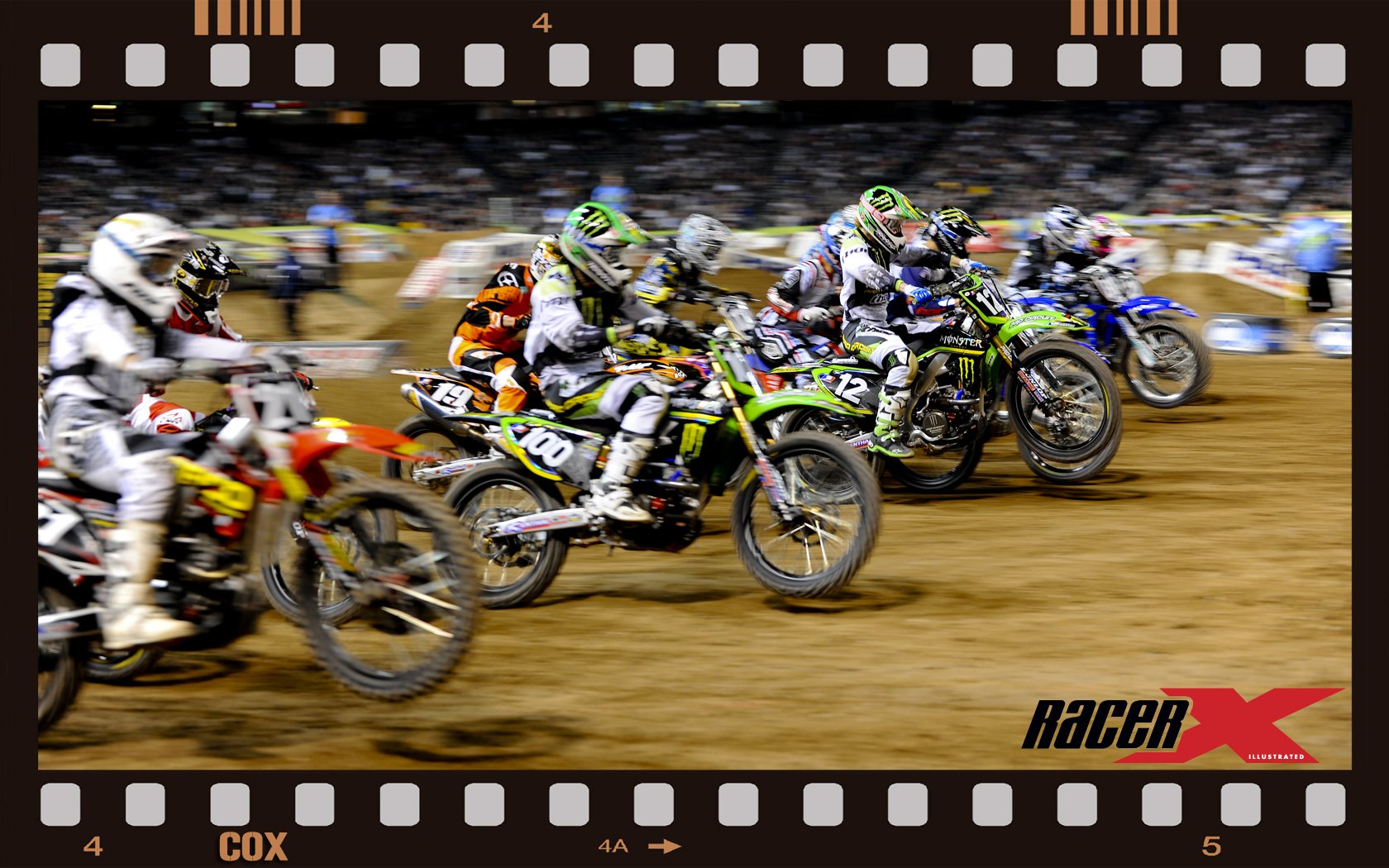 Jake Weimer (12) and the rest of the field leave the line.