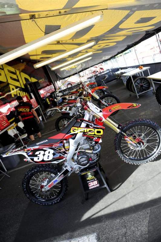Trey Canard's GEICO Powersports Honda CRF250R. He calls it his 