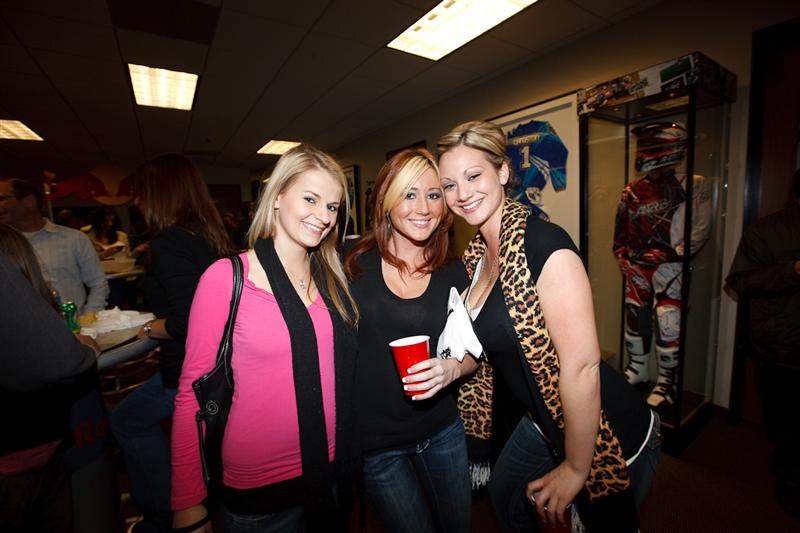 These girls were first in line for autographs.