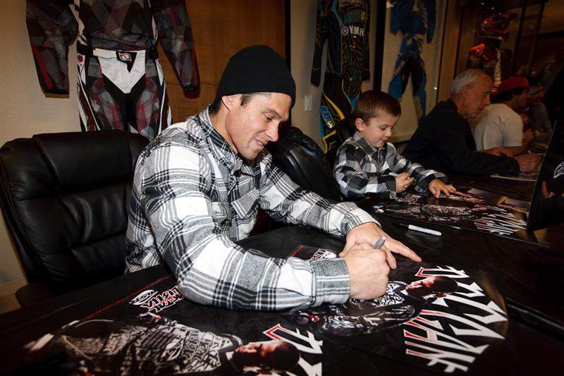 The General was there to sign some posters