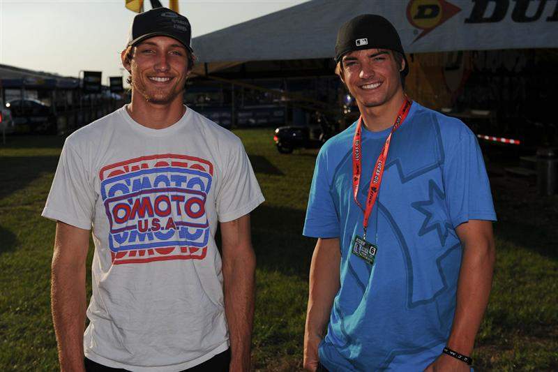 Kyle Chisholm and Broc Tickle prepare for a track walk.