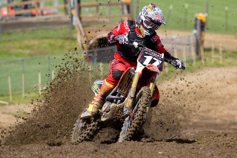 Justin Barcia rides around the track at High Point