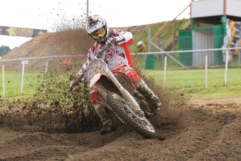 Michael Willard attacks the track at High Point