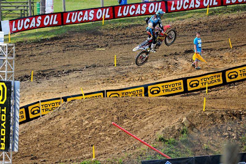 A few 250cc riders were hitting the uphill triple, but it didn’t really look faster. Eli Tomac demonstrates.