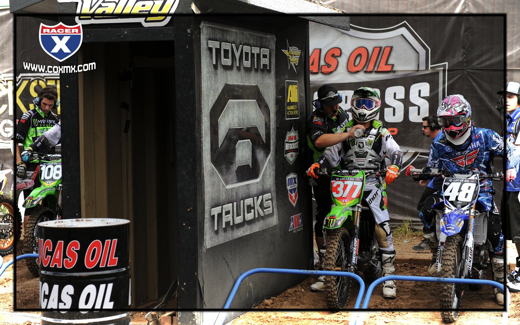 Pourcel gets his pre-race shower...