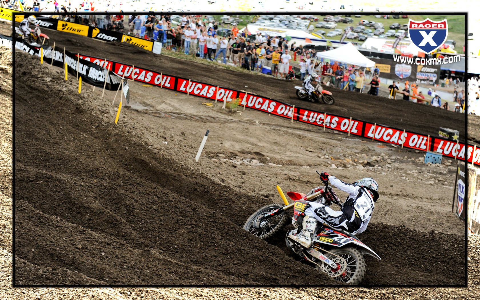 Blake Wharton (21) leads his teammates Justin Barcia and Eli Tomac.