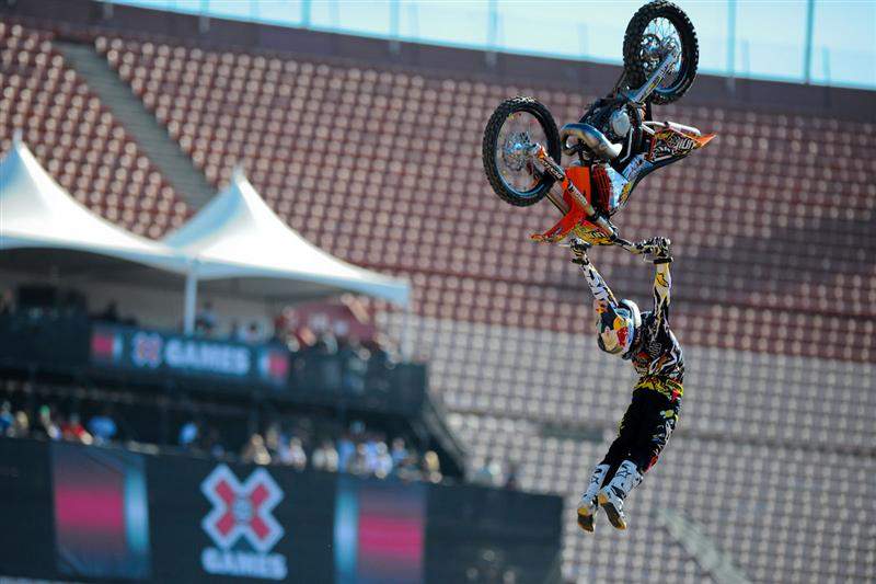 Kiwi Levi Sherwood, an X Games rookie, went big on his way to a runner-up finish.