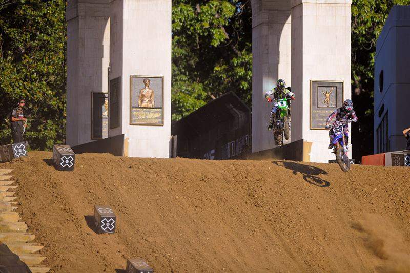 Joshes Grant and Hansen head down the peristyles.