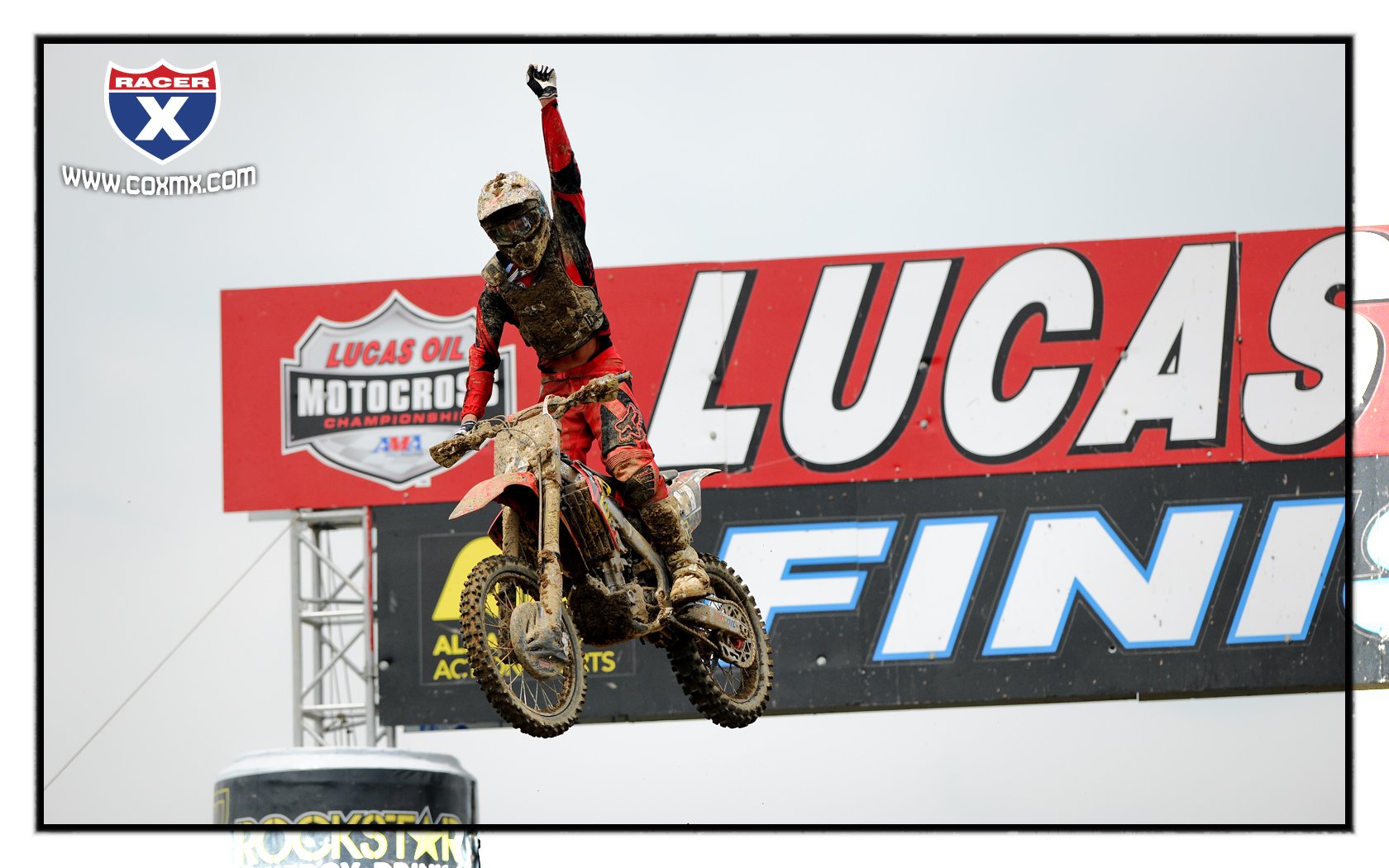 Justin Barcia won the rain-soaked opening 250cc moto at High Point.