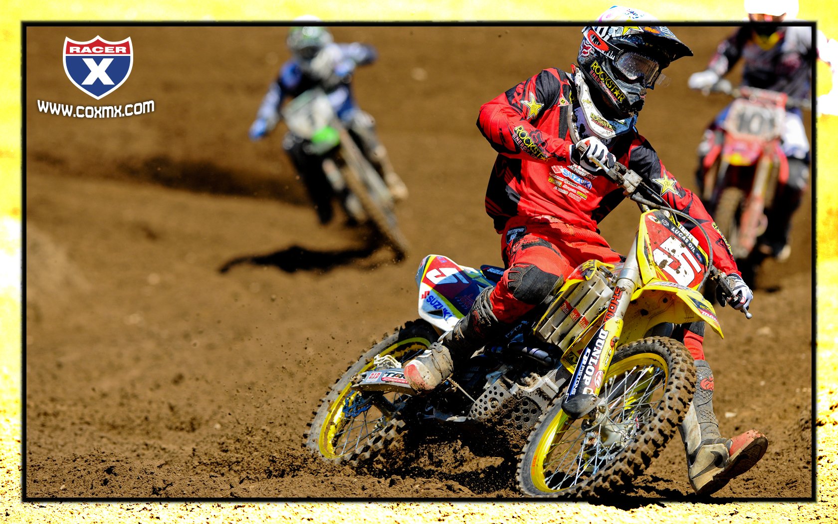 Ryan Dungey won the first moto at RedBud after Ben Townley (101) crashed on the last lap.