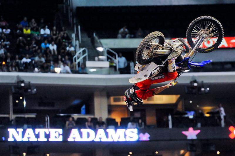 Adams throws a 360 for fun.