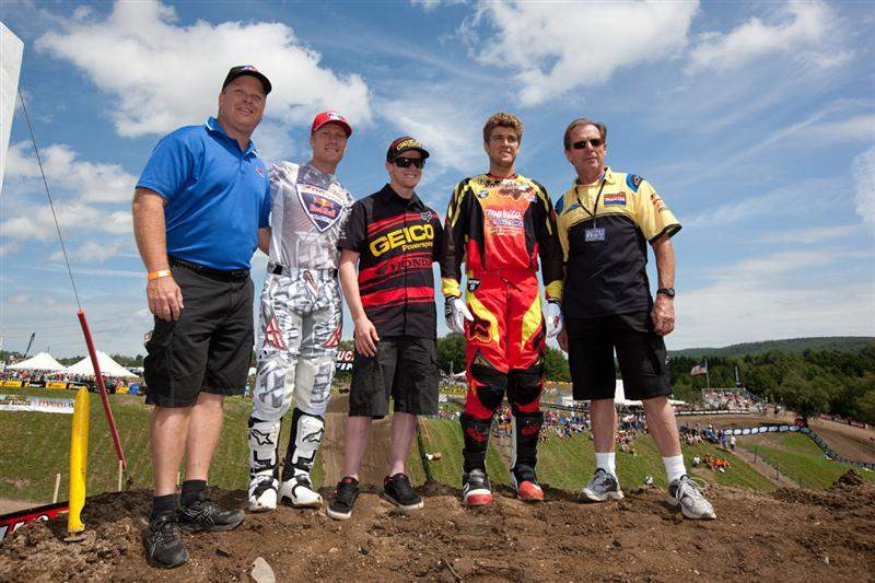 Team USA for 2010: Andrew Short, Trey Canard and Ryan Dungey (riders), in order from left to right.