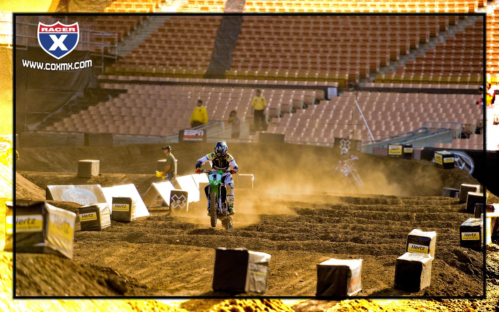 Josh Hansen leading the Moto X Racing final.
