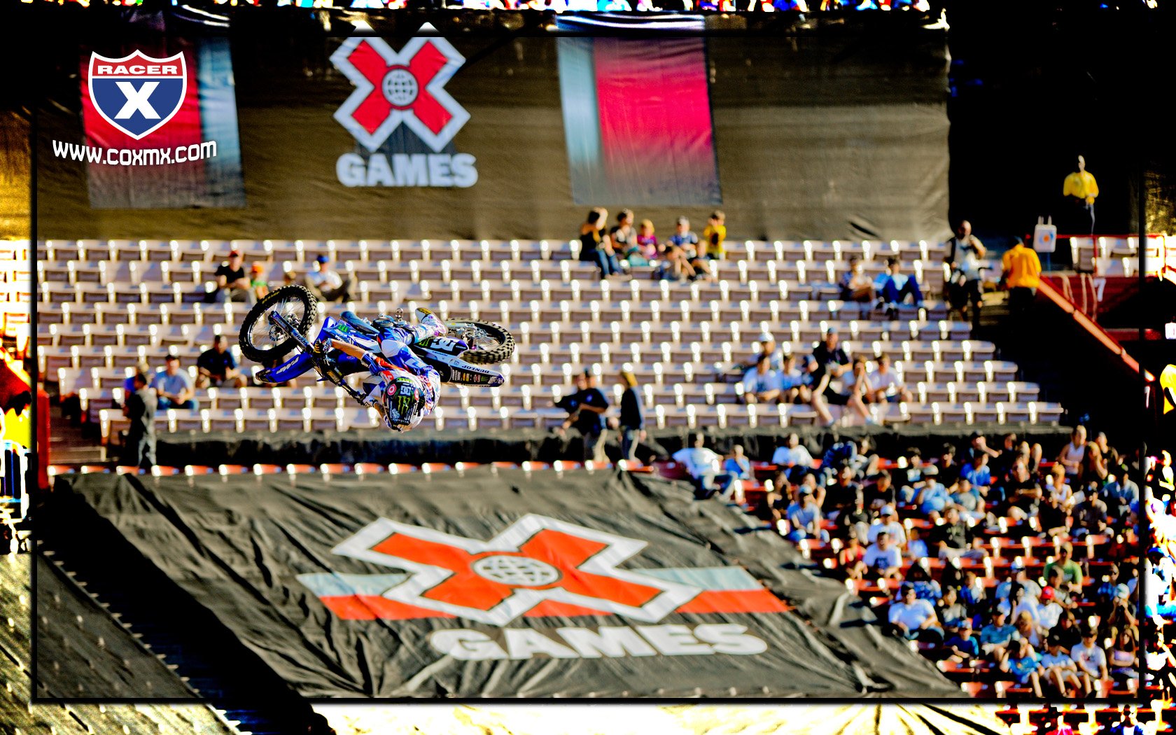 Nate Adams pulls a 360 during Freestyle. He was the only guy pulling 360s at X this year.