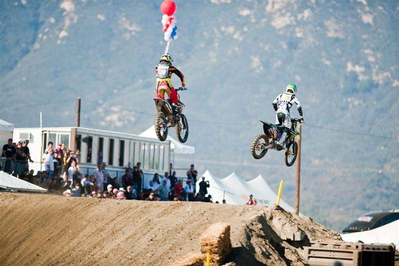 The mental game started in first practice today, when Trey Canard (38) jumped in behind Chris Pourcel (377) and dogged him for a few laps. It's all mental at this level. Pourcel ended up fourth-fastest in qualifying. Canard was sixth.