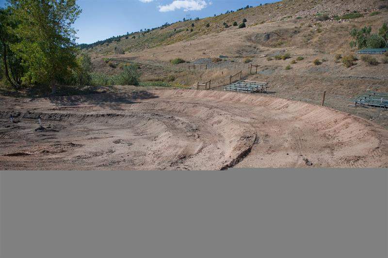 There are some other cool additions to the track, including this tiered three-berm turn. However, the outside line will likely not be used except for by lappers trying to get out of the way, because it leads into a right-hand off-camber, and with the speed you have to carry to be competitive around the outside line, you’d overshoot the off-camber and end up on the outside with the people who take the two inside lines.