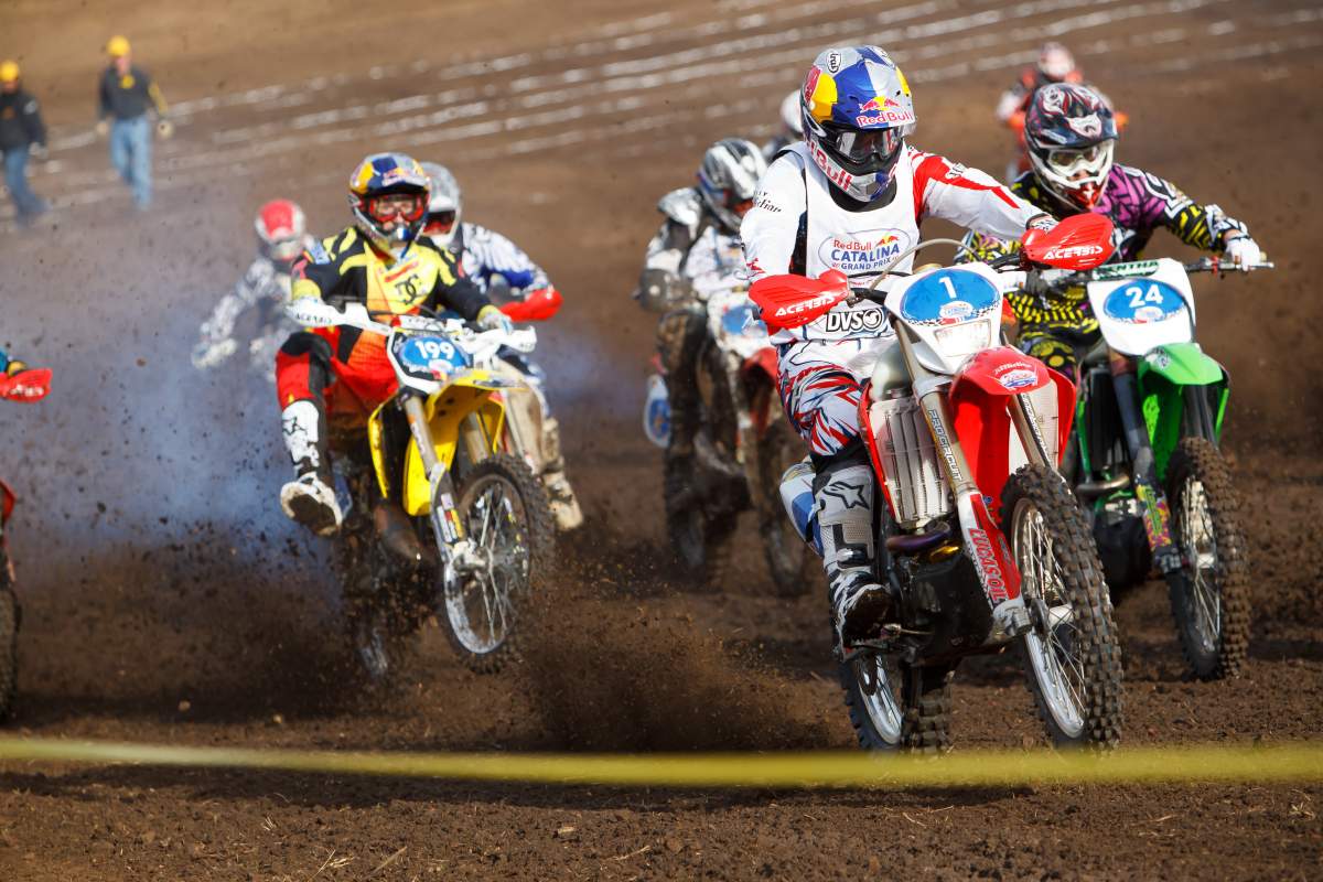 The field was stacked with Red Bull athletes, including Travis Pastrana, who didn't get the best starts on his RM250.
