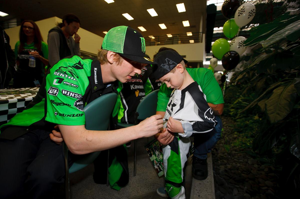 Jake Weimer signs for a happy fan