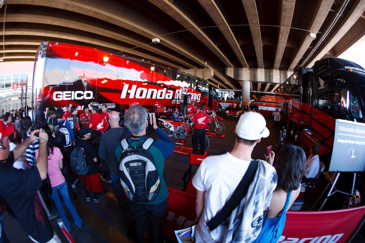 Honda rig under the bridge