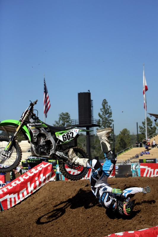 Travis Bannister took a hard spill in practice