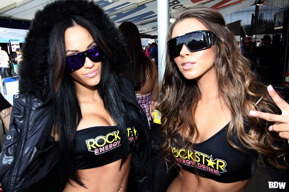 The Rockstar girls throwing out some love and peace