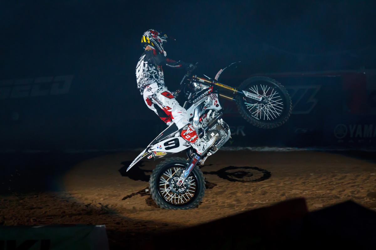 Ivan Tedesco pops a wheelie