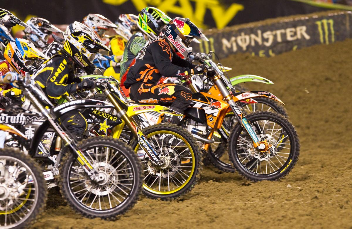 Ken Roczen would grab the holeshot and the win in heat two
